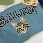 adorable cat mom gifts custom cat name sweatshirt with embroidered portrait from 1