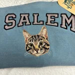 adorable cat mom gifts custom cat name sweatshirt with embroidered portrait from 1