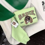 perfect dog mom gift adorable custom embroidered dog portrait t shirt pet lover 1