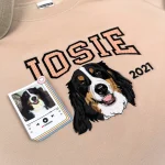 adorable embroidered custom pet t shirt comfort colors dog portrait shirt dog mo 1