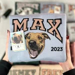 adorable embroidered dog portrait sweatshirt personalized pet face name sweater 1