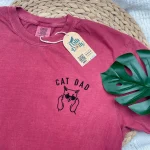 Cat Dad – Funny Embroidered T-Shirt or Sweatshirt, Perfect Father’s Day Gift from Cat, Cat Lover Apparel cat dad funny embroidered t shirt or sweatshirt perfect fathers day gift from ca 1