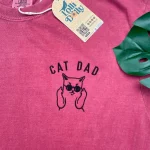 cat dad funny embroidered t shirt or sweatshirt perfect fathers day gift from ca 1