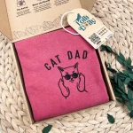 cat dad funny embroidered t shirt or sweatshirt perfect fathers day gift from ca 1