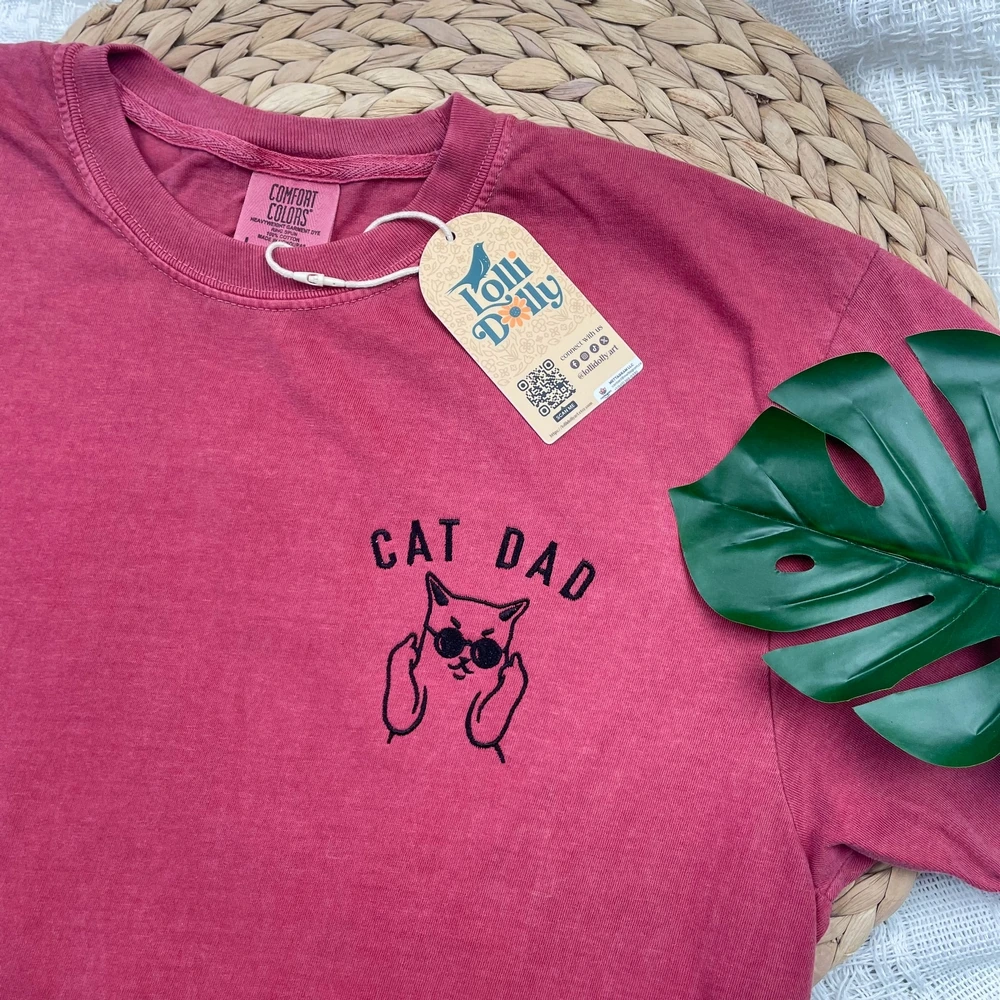 cat dad funny embroidered t shirt or sweatshirt perfect fathers day gift from ca 4 Cat Dad – Funny Embroidered T-Shirt or Sweatshirt, Perfect Father’s Day Gift from Cat, Cat Lover Apparel - Image 4