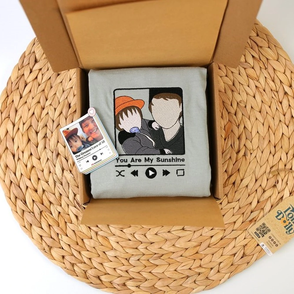 fathers day gift custom embroidered dad shirt or sweatshirt from photo personali 3 Fathers Day Gift – Custom Embroidered Dad Shirt or Sweatshirt from Photo, Personalized Gift for Him - Image 3