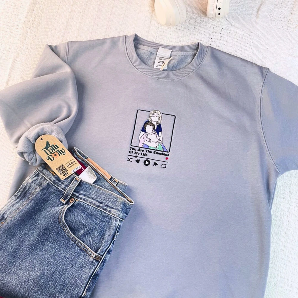 heartfelt gifts for grandma custom embroidered mom grandma portrait shirt from p 3 Heartfelt Gifts for Grandma – Custom Embroidered Mom & Grandma Portrait Shirt from Photo, Unique Mother’s Day Sweater - Image 3