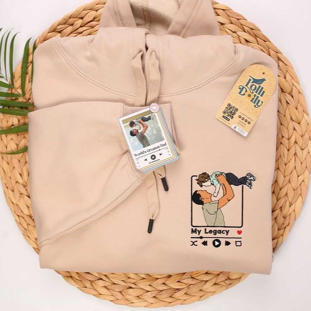 meaningful gifts for dad custom embroidered dad kid shirt from photo unique fath 1 Meaningful Gifts for Dad – Custom Embroidered Dad & Kid Shirt from Photo, Unique Father’s Day Crewneck