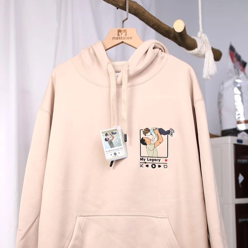 meaningful gifts for dad custom embroidered dad kid shirt from photo unique fath 3 Meaningful Gifts for Dad – Custom Embroidered Dad & Kid Shirt from Photo, Unique Father’s Day Crewneck - Image 3