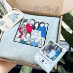 custom family portrait embroidered shirt personalized crewneck from photo unique 1