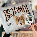 charming dog face embroidery custom pet photo sweatshirt personalized dog owner 1