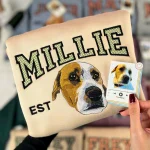 Adorable Dog Lovers Gifts – Personalized Embroidered Dog Photo Sweatshirt & Custom Pet Shirts
