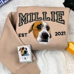 adorable dog lovers gifts personalized embroidered dog photo sweatshirt custom p 1