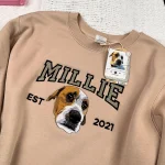 adorable dog lovers gifts personalized embroidered dog photo sweatshirt custom p 1
