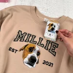 adorable dog lovers gifts personalized embroidered dog photo sweatshirt custom p 1
