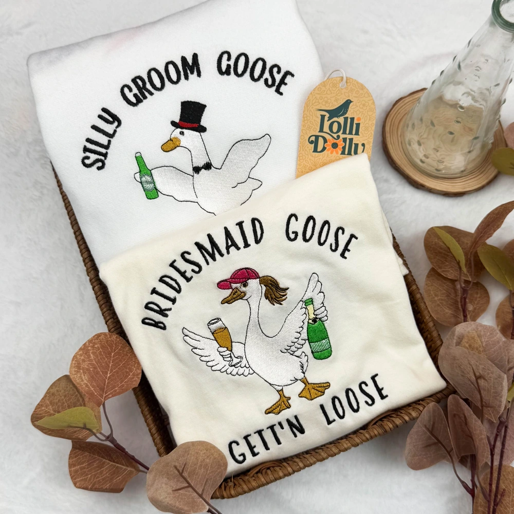 silly goose bridesmaid shirts sweatshirts fun embroidered matching proposal gift 5 Silly Goose Bridesmaid Shirts & Sweatshirts – Fun Embroidered Matching Proposal Gift - Image 5