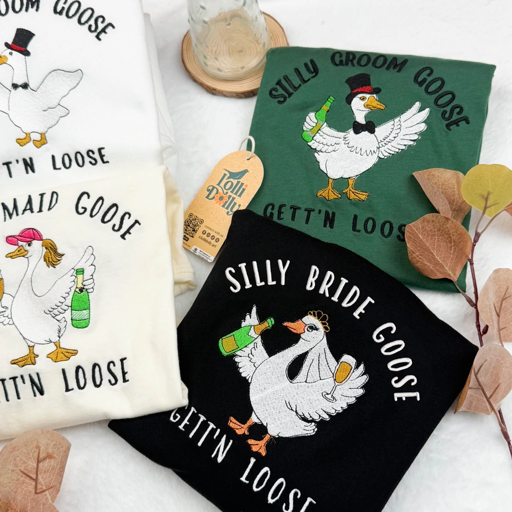 silly goose bridesmaid shirts sweatshirts fun embroidered matching proposal gift 6 Silly Goose Bridesmaid Shirts & Sweatshirts – Fun Embroidered Matching Proposal Gift - Image 6
