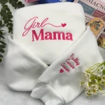 girl mama embroidered t shirt with kids names custom sweatshirt personalized mot 1