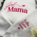 girl mama embroidered t shirt with kids names custom sweatshirt personalized mot 1