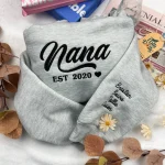 nana sweatshirt custom embroidered sweatshirt or t shirt with grandkid names per 1