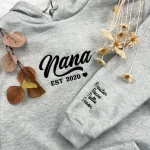 nana sweatshirt custom embroidered sweatshirt or t shirt with grandkid names per 1