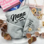 nana sweatshirt custom embroidered sweatshirt or t shirt with grandkid names per 1