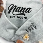 nana sweatshirt custom embroidered sweatshirt or t shirt with grandkid names per 1