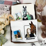 custom embroidered horse portrait from photo sweatshirt personalized pet portrai 1