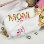 gift for mom custom floral mama embroidered sweatshirt personalized crewneck wit 1