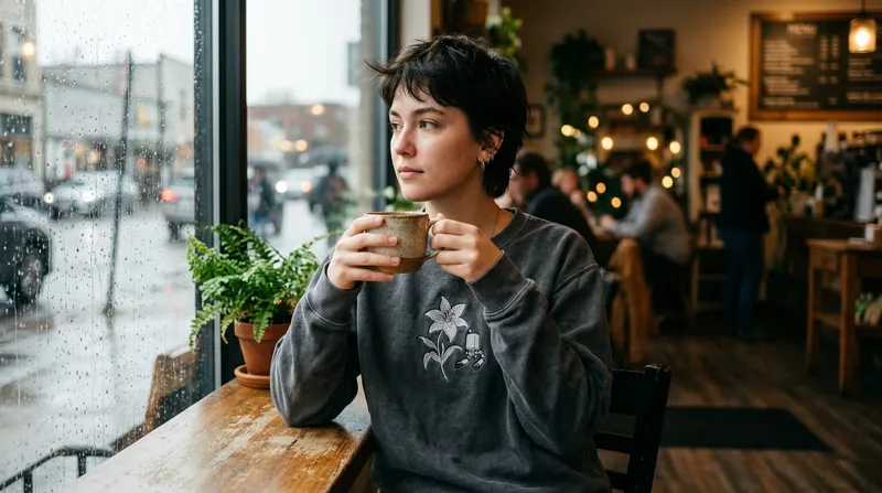 Detail shot showing the dense satin stitching of the white Lunar Tear petals and the metallic thread of the robot