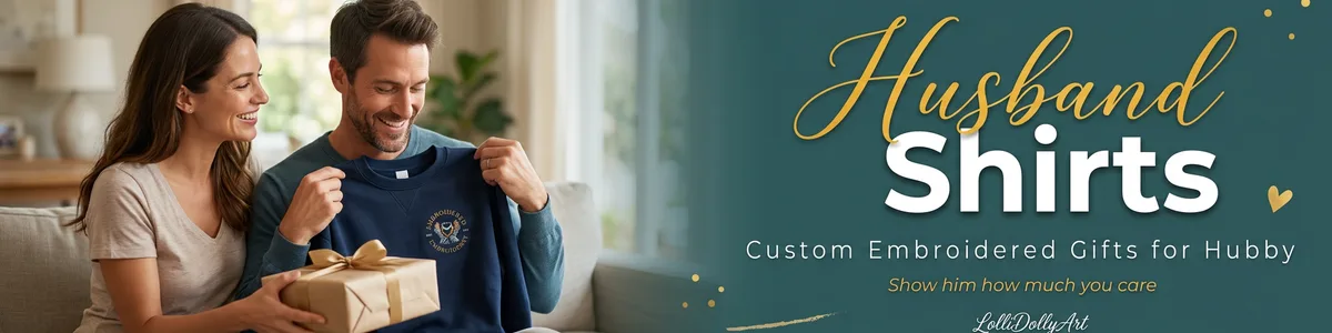 Shop custom husband shirts and matching hubby and wifey shirts for the perfect personalized anniversary or engagement gift.