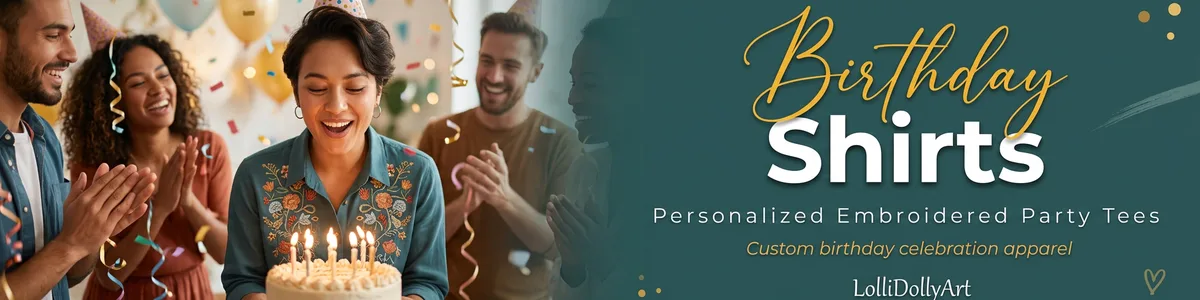 Shop premium custom birthday shirts and personalized embroidered party tees to celebrate your special day in unique style.