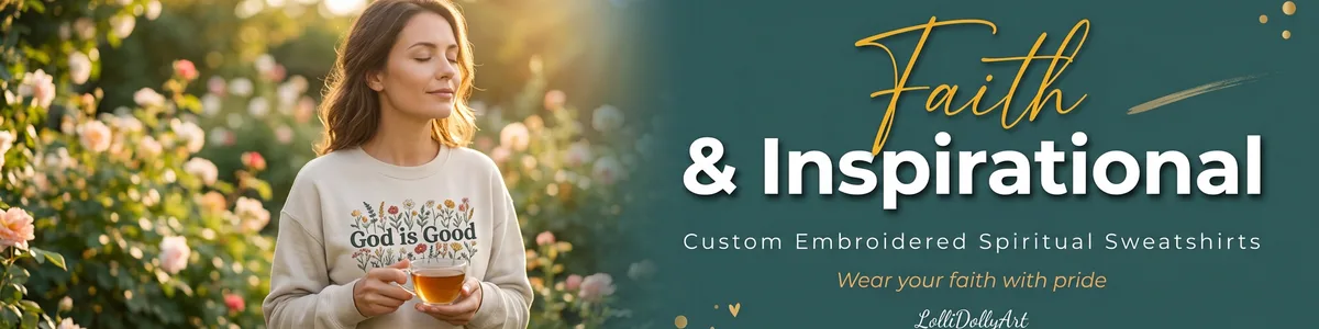 Shop our collection of faith-based embroidered sweatshirts and inspirational Christian apparel designed to uplift and inspire.