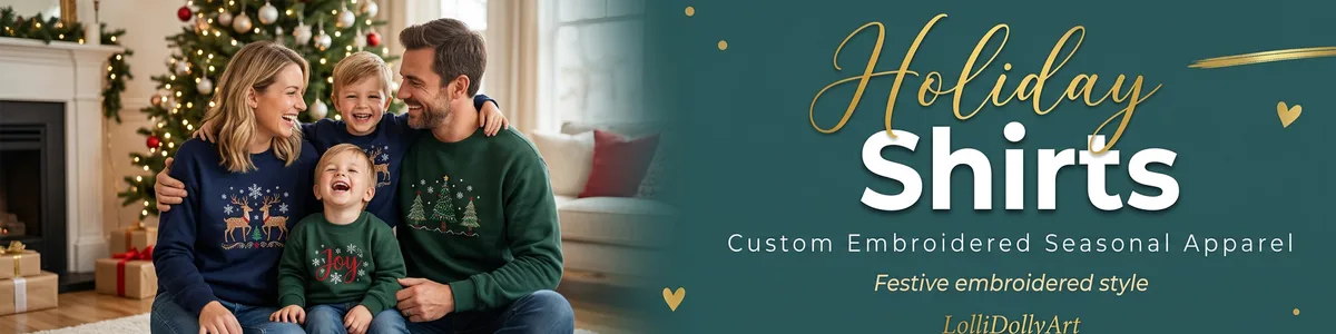 Shop custom embroidered holiday sweatshirts and personalized grandpa gifts to celebrate the season in cozy style.