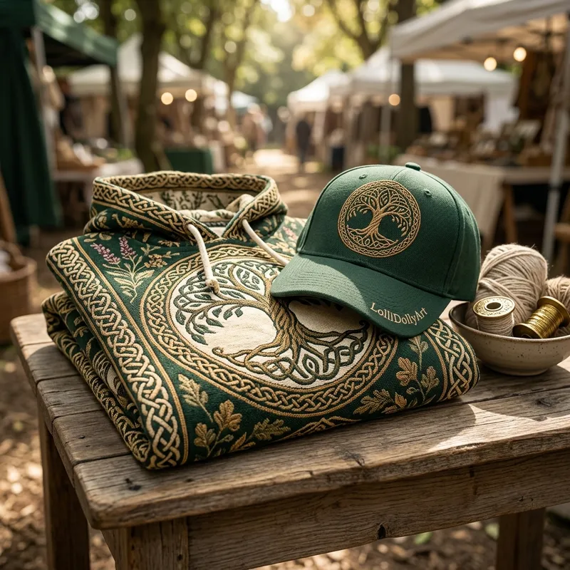 A person wrapped in the Celtic woven blanket holding a warm mug of coffee on a slow recovery morning