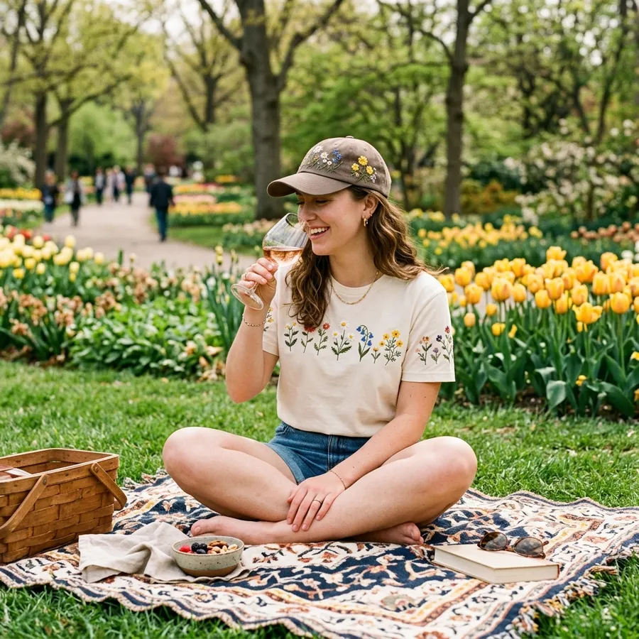 Beautifully packaged custom embroidered floral apparel ready for gifting