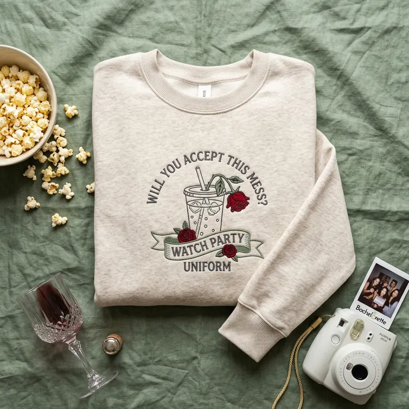 Macro close-up of high-density embroidery stitching showing a wilted red rose