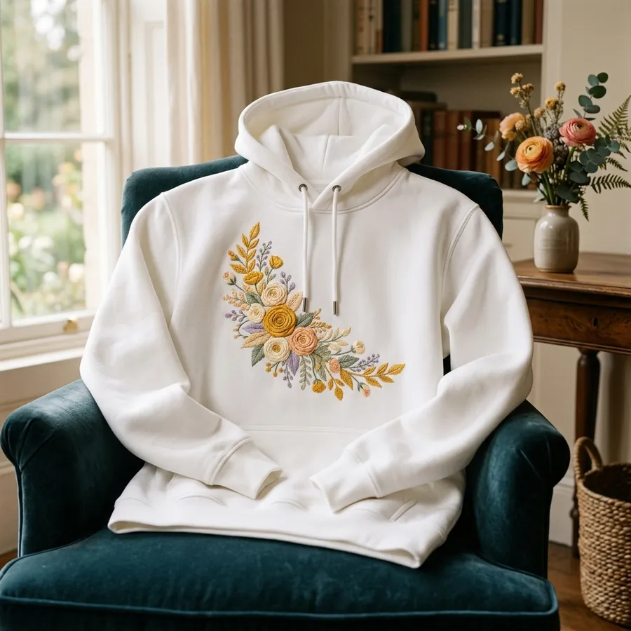 A teenager wearing a custom embroidered pet t-shirt during a promposal