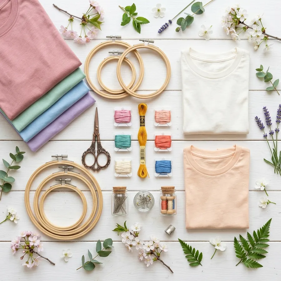 Spring Floral Embroidered Clothing & Apparel | LolliDollyArt Beautifully wrapped custom floral embroidered apparel ready to be given as a spring gift