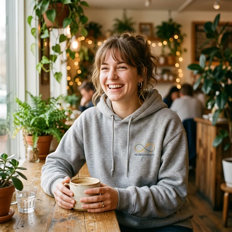 Autism Awareness Embroidered Fashion | LolliDollyArt A collection of customized embroidered hats and folded sweatshirts ready for gifting