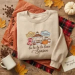 Lollidollyart Stars Hollow Autumn Collage Embroidered Sweatshirt - Forest Green Personalized Gift MTG 260323 036 AI Mockup 20260323 074043.webp