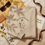Lollidollyart Fun Aunt Goose Embroidered Sweatshirt - Sand Personalized Gift Crewneck MTG 260326 099 AI Mockup 20260326 113720.webp