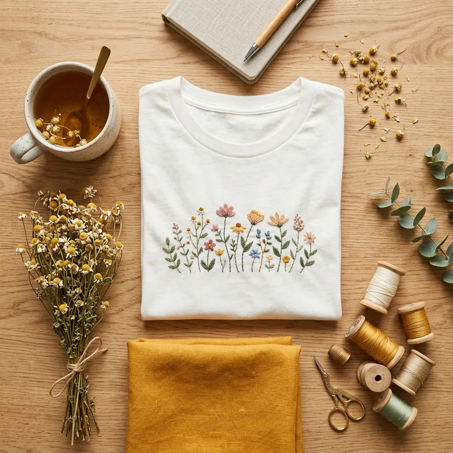 Unboxing a beautifully packaged custom embroidered floral hoodie gift