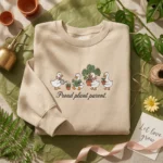 Plant Mom Embroidered Sweatshirt - Wholesome Duck Squad and Monstera Design MTG 260327 034 AI Mockup 20260327 043940.webp