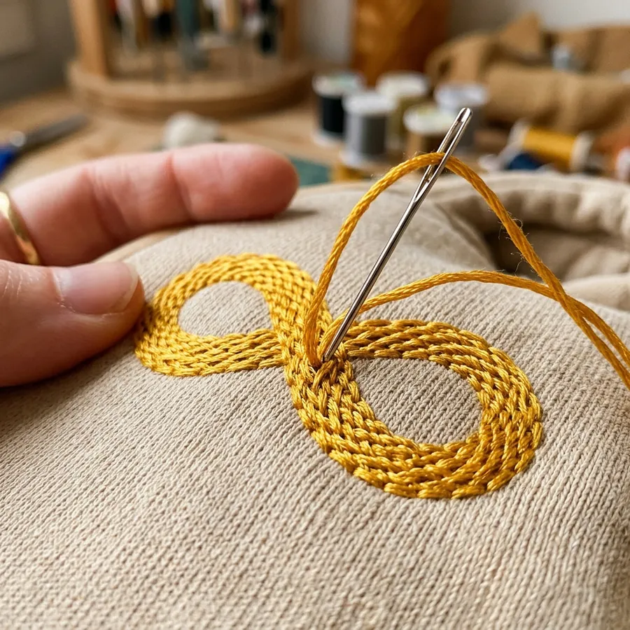Close-up of high-quality embroidery on an autism awareness hoodie