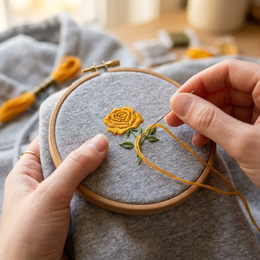 A group of friends wearing matching custom embroidered t-shirts while getting ready for prom