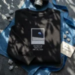 Lollidollyart Earthrise 1968 Polaroid Embroidered Sweatshirt - Black Personalized Space Gift embroidered-sweatshirt