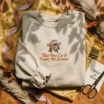 Take Your Cat Retro Western Embroidered Sweatshirt - Sassy Cowgirl Cat Nashville Breakup Hoodie embroidered-sweatshirt
