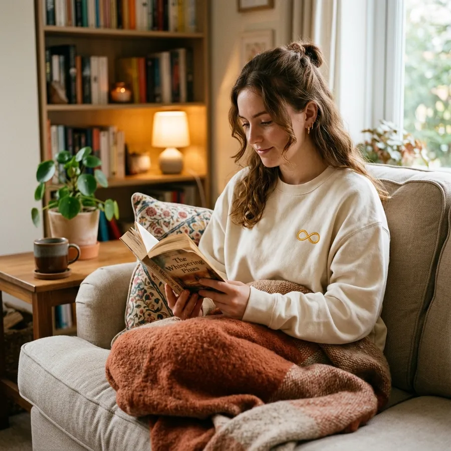 A colorful collection of seasonal embroidered hoodies and sweatshirts neatly folded, showcasing spring colors and custom autism acceptance designs