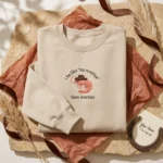 Cowboy Shrimp Embroidered Sweatshirt - Funny No Worries Then Worries Anxiety Humor Gift embroidered-sweatshirt